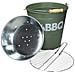Grill Secchio Barbecue Con Griglia Bbq Giardino Picnic Campeggio Portatile Verde - Foto miniatura 4