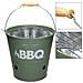 Grill Secchio Barbecue Con Griglia Bbq Giardino Picnic Campeggio Portatile Verde - Foto miniatura 6