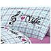 Completo Lenzuola Linea Pensieri Delicati 100% Cotone Disegno Musica Piazza E Mezza Rosa - Foto miniatura 3