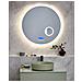 Specchio Da Bagno Con Luce Led Fixin 80 Cm 80 Cm Con Altoparlante Bluetooth Integrato Argento - Foto miniatura 1