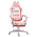Sedia da Gaming Ergonomica con Orecchie da Gatto, Poggiapiedi, Supporto Lombare e Cervicale, Rosa - Foto miniatura 1