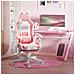 Sedia da Gaming Ergonomica con Orecchie da Gatto, Poggiapiedi, Supporto Lombare e Cervicale, Rosa - Foto miniatura 4
