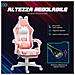 Sedia da Gaming Ergonomica con Orecchie da Gatto, Poggiapiedi, Supporto Lombare e Cervicale, Rosa - Foto miniatura 6