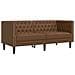 Divano Chesterfield A 2 Posti Marrone In Similpelle Scamosciata - Foto miniatura 2