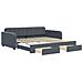 Divano Letto Estraibile Cassetti Grigio Scuro 100x200cm Velluto - Foto miniatura 1