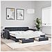 Divano Letto Estraibile Cassetti Grigio Scuro 100x200cm Velluto - Foto miniatura 2
