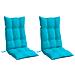 Cuscini Per Sedia Schienale Alto 2pz Turchese In Tessuto Oxford - Foto miniatura 2