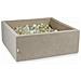 Ballenbak 110x110x40cm Fluweel Zacht Beige - Foto miniatura 1