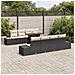 Set di Divani da Giardino da 7 Pezzi con Cuscini in Rattan Polietilene Nero - Foto miniatura 3