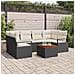 Set di Sofà da Giardino 7 Pezzi con Cuscini Rattan Polyrattan Nero Acacia, Sofà da Giardino 2 Posti con Cuscini Rattan Polyrattan Nero - Foto miniatura 2
