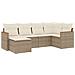 Set Divano da Giardino 6 pz con Cuscini Beige in Polyrattan - Foto miniatura 1