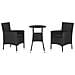 Set Bistrò da Giardino 3 pz con Cuscini in Polyrattan Nero - Foto miniatura 1