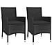 Set Bistrò da Giardino 3 pz con Cuscini in Polyrattan Nero - Foto miniatura 3