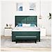 Letto Box Spring con Materasso e Panca Verde Scuro 140x190 cm Velluto - Foto miniatura 5