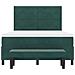 Letto Box Spring con Materasso e Panca Verde Scuro 140x190 cm Velluto - Foto miniatura 9