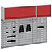 Set di armadi per attrezzi con lo scaffale 5 pcs Rosso - Foto miniatura 1