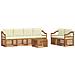 Set divani 7 pcs Naturale e Crema Legno di Acacia Massello - Foto miniatura 1
