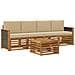 Set di divani da esterno con cuscino 5 pcs Naturale e Beige - Foto miniatura 1