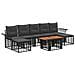 Set Divano da Giardino 8 pz Nero e Grigio scuro polyrattan - Foto miniatura 1
