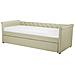 Letto Da Giorno In Tessuto Beige 90x200cm Libourne - Foto miniatura 18