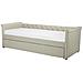 Letto Da Giorno In Tessuto Beige 90x200cm Libourne - Foto miniatura 25
