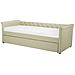 Letto Da Giorno In Tessuto Beige 90x200cm Libourne - Foto miniatura 11