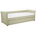 Letto Da Giorno In Tessuto Beige 90x200cm Libourne - Foto miniatura 3