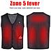 Gilet Riscaldato 5 Zone Di Riscaldamento Nero /grigio Xl - Foto miniatura 6