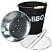 Grill Secchio Barbecue Con Griglia Bbq Giardino Picnic Campeggio Portatile Nero - Foto miniatura 4