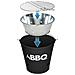 Grill Secchio Barbecue Con Griglia Bbq Giardino Picnic Campeggio Portatile Nero - Foto miniatura 5