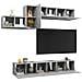 Set di Mobili Porta TV 7 pz Grigio Cemento in Legno Multistrato - Foto miniatura 3
