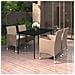 Set Da Pranzo Per Giardino 5 Pz Con Cuscini Polyrattan E Vetro - Foto miniatura 1