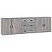 Credenze 3 Pz Grigio Sonoma In Legno Multistrato - Foto miniatura 2