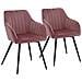 Set Di 2 Sedie In Velluto Rosa Bertille - Foto miniatura 1