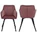 Set Di 2 Sedie In Velluto Rosa Bertille - Foto miniatura 4