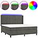 Letto A Molle Con Materasso E Led Grigio Scuro 180x200 Cm - Foto miniatura 2