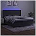Letto A Molle Con Materasso E Led Grigio Scuro 180x200 Cm - Foto miniatura 3
