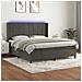 Letto A Molle Con Materasso E Led Grigio Scuro 180x200 Cm - Foto miniatura 1
