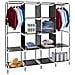 Armadio Spogliatoio In Tessuto Con Ante Zip E Tasche Laterali Home Misure 170x167x45cm Nero - Foto miniatura 2