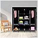 Armadio Spogliatoio In Tessuto Con Ante Zip E Tasche Laterali Home Misure 170x167x45cm Nero - Foto miniatura 3