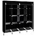 Armadio Spogliatoio In Tessuto Con Ante Zip E Tasche Laterali Home Misure 170x167x45cm Nero - Foto miniatura 4