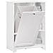 Mobile Porta Biancheria Per Bagno Con Cesto Armadietto Da Bagno Con Portabiancheria Bianco 60x37x86cm Bzr105-w - Foto miniatura 1