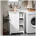 Mobile Porta Biancheria Per Bagno Con Cesto Armadietto Da Bagno Con Portabiancheria Bianco 60x37x86cm Bzr105-w - Foto miniatura 4