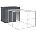 Casetta Cani Con Corsa Antracite 214x457x181 Cm Acciaio Zincato - Foto miniatura 1