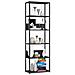 Scaffale stile loft con ripiani in legno, 6 ripiani, 60x32x192 cm, Colore Nero - Foto miniatura 1