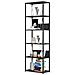 Scaffale stile loft con ripiani in legno, 6 ripiani, 60x32x192 cm, Colore Nero - Foto miniatura 2