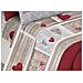 Completo Lenzuola Linea Pensieri Delicati 100% Cotone Disegno Shabby Love Matrimoniale Rosso - Foto miniatura 5