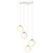 Lampada A Sospensione Royal - Bianco, Oro - Acciaio Verniciato A Polvere, Vetro - 40x100x40 Cm - Foto miniatura 3