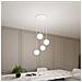 Lampada A Sospensione Royal - Bianco, Oro - Acciaio Verniciato A Polvere, Vetro - 40x100x40 Cm - Foto miniatura 7