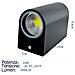 Applique Doppio Led 10w Nero Lampada Luce Fredda Parete Up Down Faretto Esterno - Foto miniatura 1